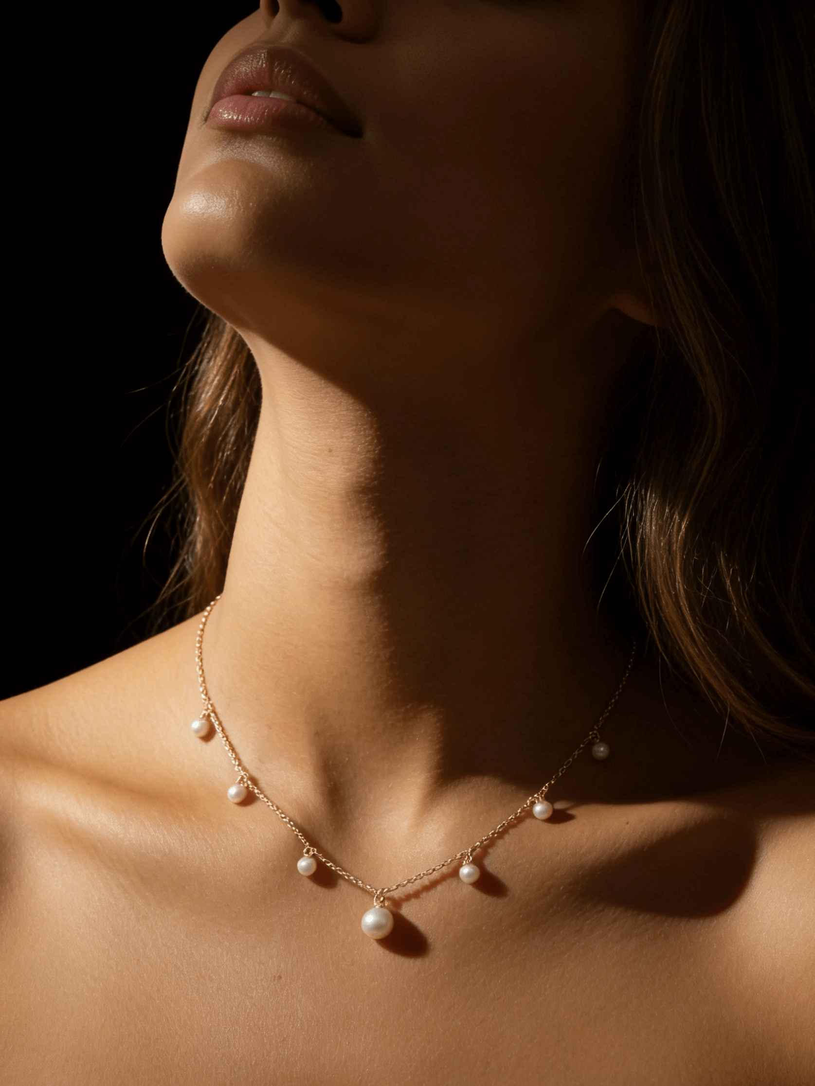 4-6mm Freshwater Pearl Dainty Droplets Necklace