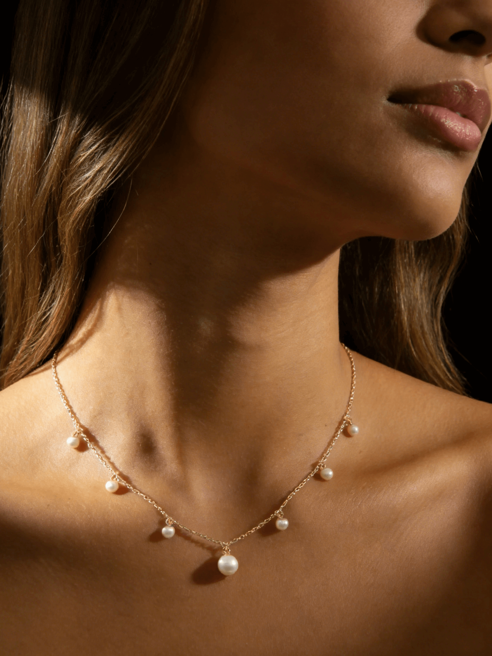 4-6mm Freshwater Pearl Dainty Droplets Necklace