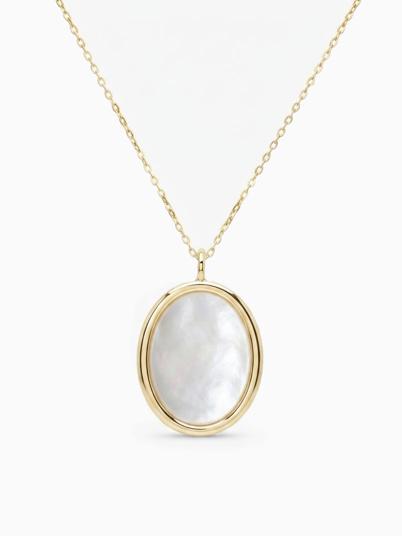 Virgin Mary MOP Pendant Necklace