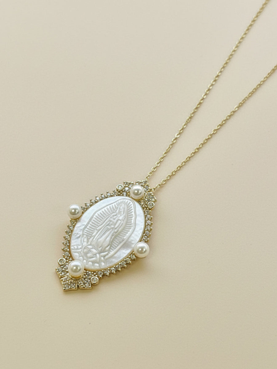 Mother of Pearl Virgin Mary Pendant
