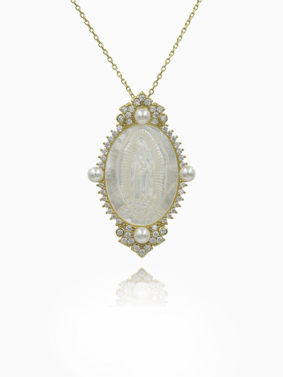 Mother of Pearl Virgin Mary Pendant