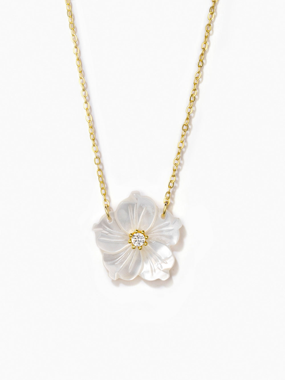 Mother of Pearl Orchid Flower Necklaces