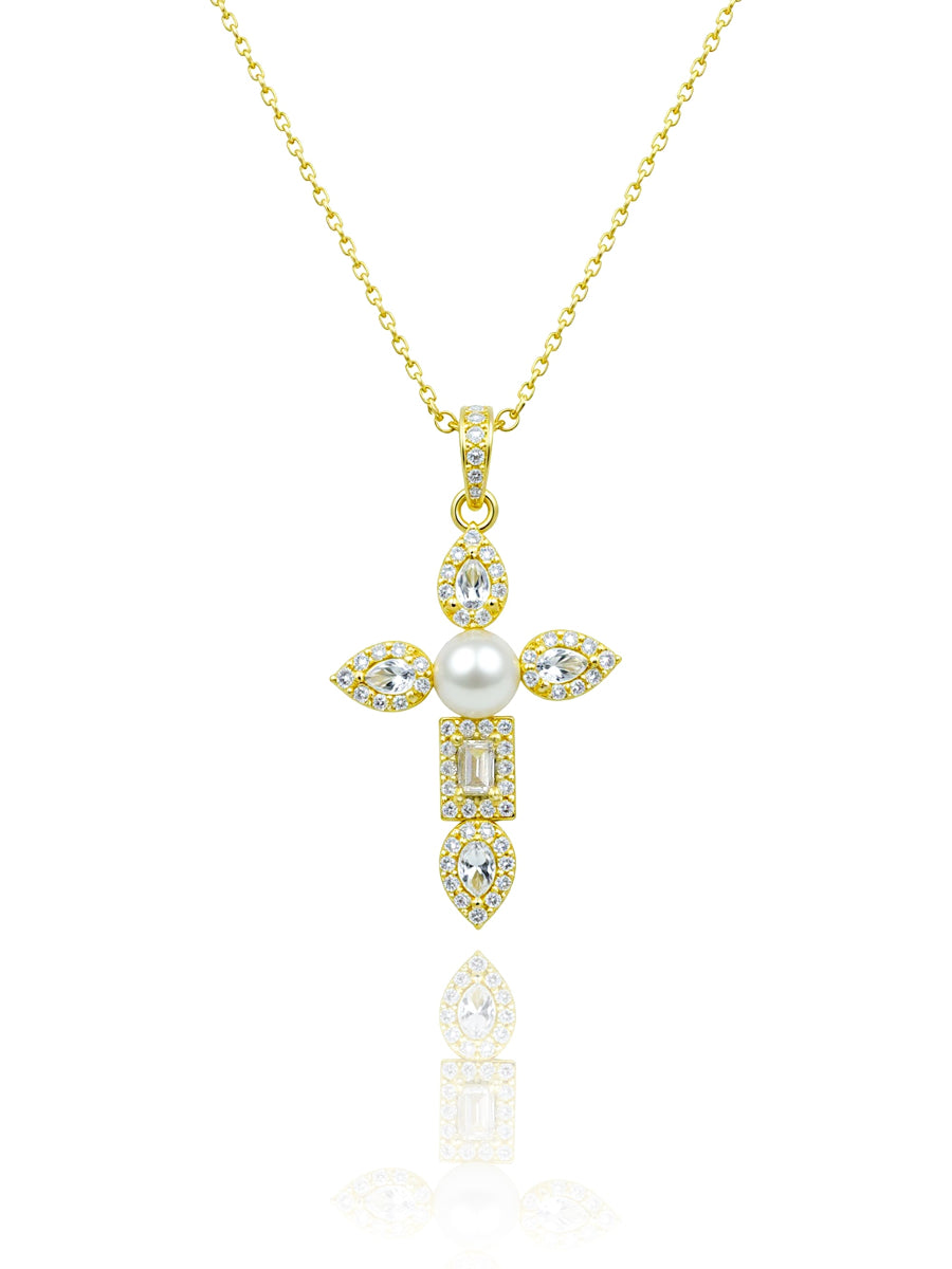 Fresh Water Pearl Cross Pendant