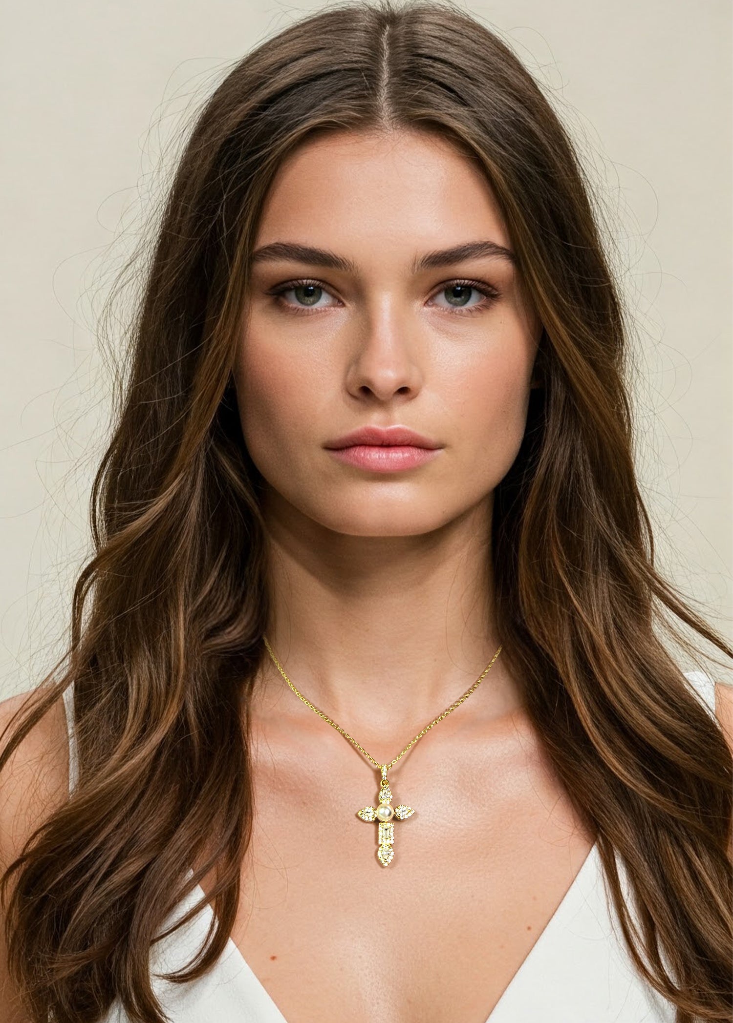 Fresh Water Pearl Cross Pendant