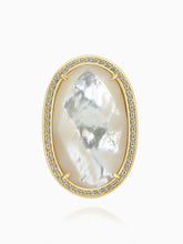 Load image into Gallery viewer, Accented Floral Mother of Pearl Ring
