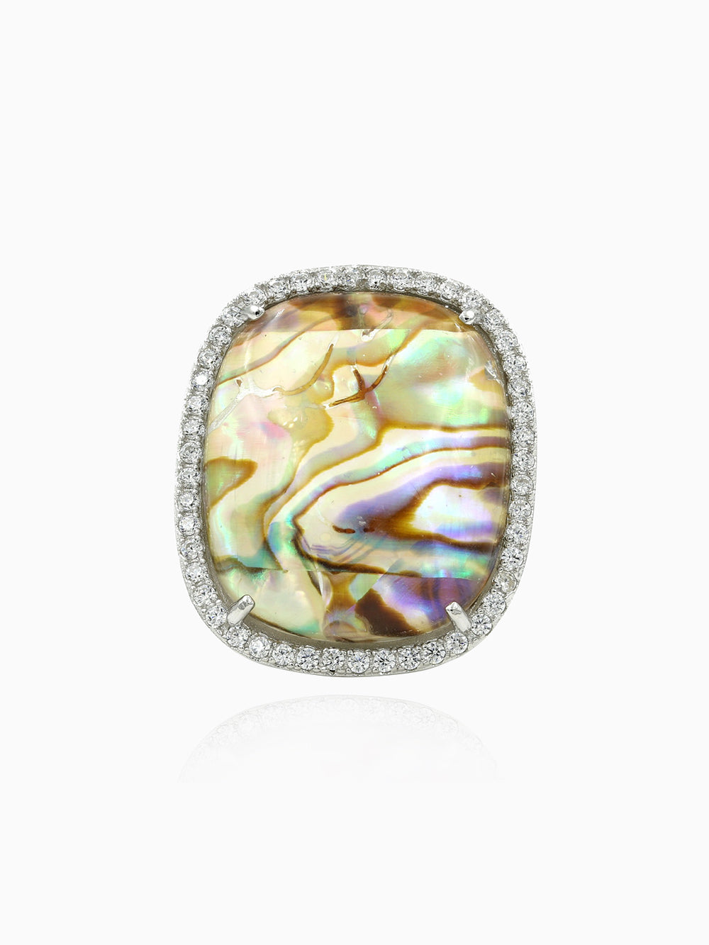 Gorgeous Vintage Abalone with CZ Ring