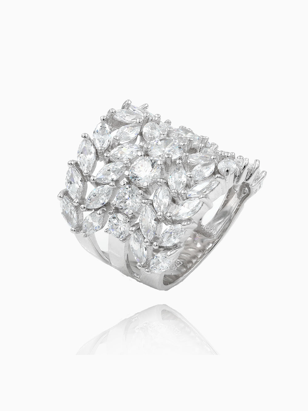 Multi Row Marquise Shape CZ Ring