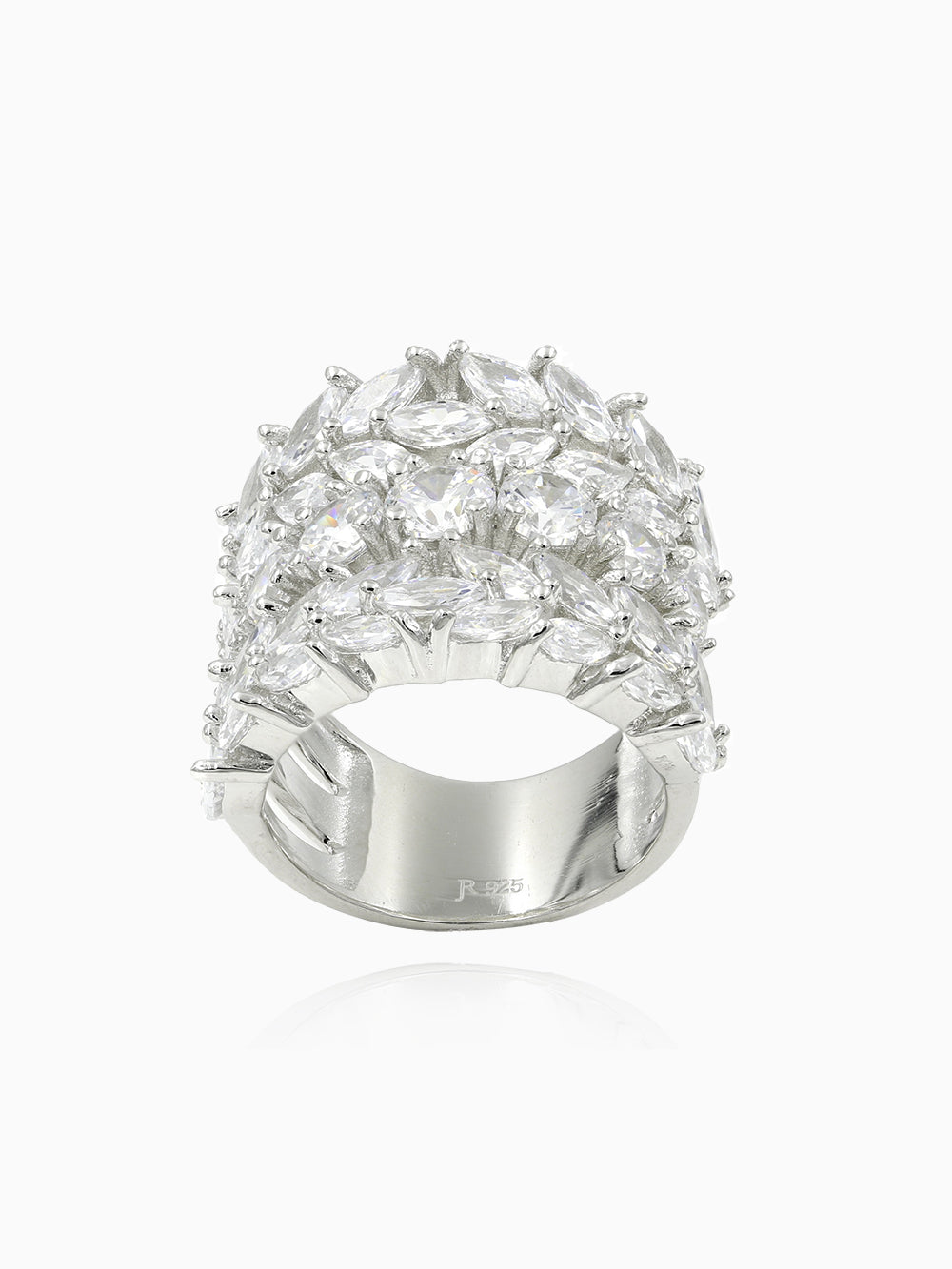 Multi Row Marquise Shape CZ Ring