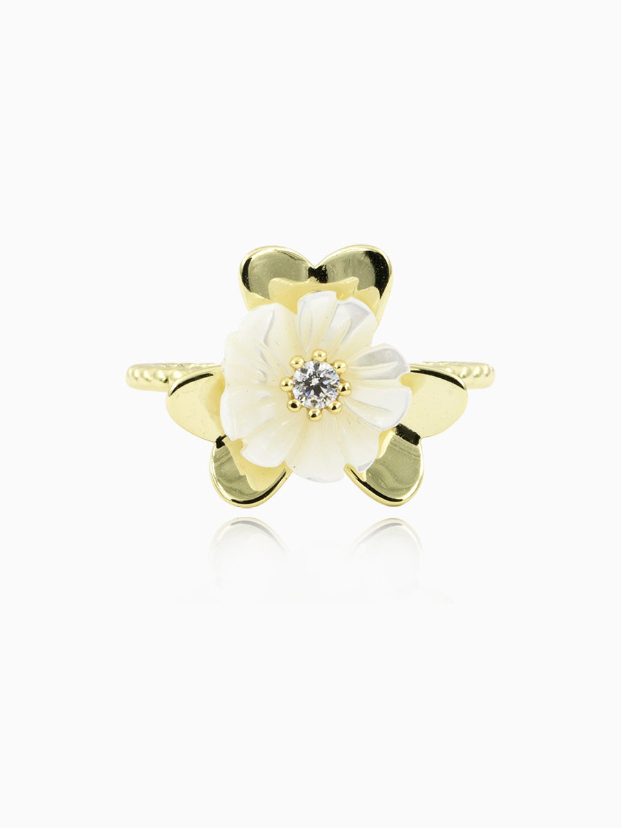 Mother of Pearl Freshness Flower Ring