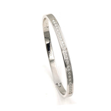 Load image into Gallery viewer, Sterling Silver 2mm Moissanite  Diamond Bangle
