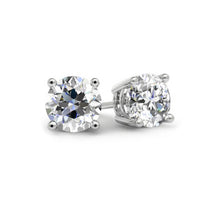 Load image into Gallery viewer, D Color VVS1, Excellent Cut Moissanite Stone Diamond Solitaire Studs 925 Sterling Silver Earrings with GRA certificate
