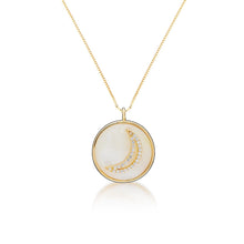 Load image into Gallery viewer, 18K Gold Plated Sterling Silver 5A CZ Disc MOP Pendant Necklace/Elephant/Eye/Moon Pendants/ Coin Necklace/ Perfect Gift/Birthday Gift
