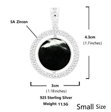 Load image into Gallery viewer, Photo Size 20/25/30mm Sterling Silver Customize Memory Pendant/ Hip Hop Pendant /Hip Hop Jewelry/Gift for Him/For Her (Free Regular chain)
