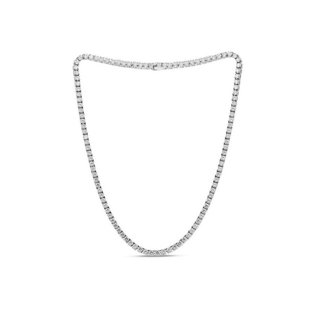 Brass 4MM CZ Tennis Necklace/Diamond Choker Chain / Tennis Chain Choker Necklace / Hip Hop Jewelry