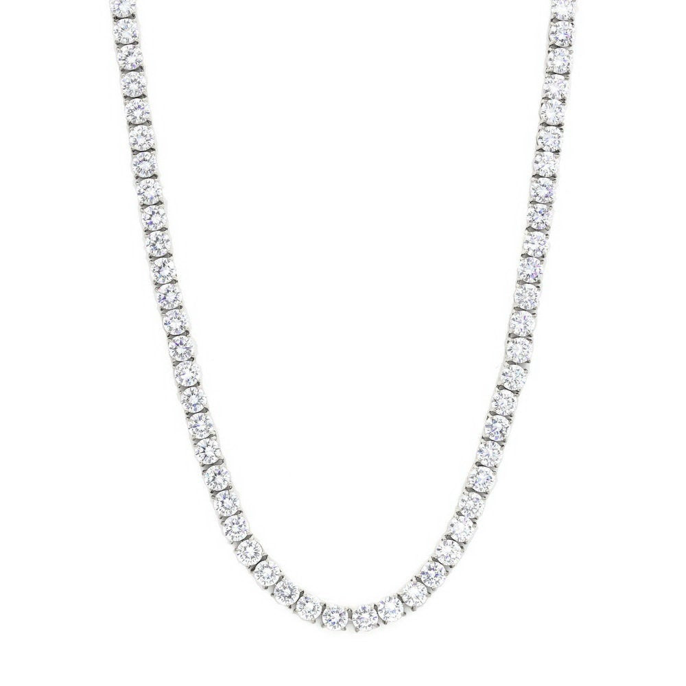 6MM CZ Diamond Iced Out Stainless Steel 316 Tennis Necklace/Diamond Choker Chain / IPG Rhodium Non-tarnish / Hip Hop Jewelry
