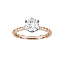 Load image into Gallery viewer, 18K Solid Gold/Pink 1ct 6 Prong Ring Fast Ship D Color VVS1 Excellent Cut Moissanite Stone Diamond Solitaire with GRA certificate US Seller
