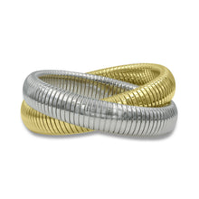 Load image into Gallery viewer, Brass Bracelets Double Bracelet Omega chain 18K Gold Plated Double Color Unique fancy jewelry
