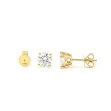 Load image into Gallery viewer, 18K Solid Gold 2carat Earrings Fast Ship D Color VVS1 Excellent Cut Moissanite Stone Diamond Solitaire Studs with GRA certificate
