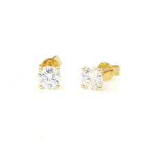 Load image into Gallery viewer, 18K Solid Gold 2carat Earrings Fast Ship D Color VVS1 Excellent Cut Moissanite Stone Diamond Solitaire Studs with GRA certificate
