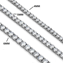 Load image into Gallery viewer, 6MM CZ Diamond Iced Out Stainless Steel 316 Tennis Necklace/Diamond Choker Chain / IPG Rhodium Non-tarnish / Hip Hop Jewelry
