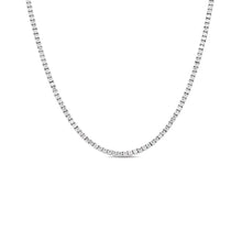 Load image into Gallery viewer, 3MM CZ Diamond 925 Sterling Silver Tennis Necklace/Diamond Choker Chain / Tennis Chain Choker Necklace / Hip Hop Jewelry
