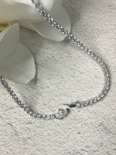 Load image into Gallery viewer, 3-7mm 16inches 925 Sterling Silver Graduated Round Solitaire Tennis Collar Necklace/Diamond Choker Chain / Tennis Chain Choker Necklace
