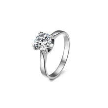 Load image into Gallery viewer, 0.5ct/1ct/2ct/3ct 925 Sterling Silver D Color VVS1,Excellent Cut Moissanite Diamond Ring with GRA certificate/Solitaire/engagement
