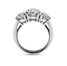 Load image into Gallery viewer, 2 Carats Three Stone 4 prong Moissanite Diamond 925 Sterling Silver with 14K White Gold Plated Engagement Ring Anniversary/Customized Order

