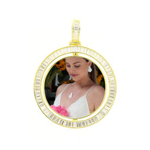 Load image into Gallery viewer, 925 Silver Photo Size 25/30mm Sterling Silver Customize Memory Pendant+Free Chain/Hip Hop Jewelry/Gift for Him/for Her (Free Regular chain)

