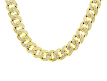 Load image into Gallery viewer, 16mm Anti-Tarnish luxury Iced Out Cubic Zirconia Pave Prong Setting Gold Filled Cuban Link Chain for Men Necklace or Bracelet
