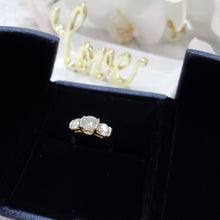 Load image into Gallery viewer, 2 Carats Three Stone Half Bezel Moissanite Diamond Engagement Ring Solid 14k Gold Anniversary Ring/Customized Order
