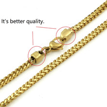 Load image into Gallery viewer, Customized Length 3mm/4mm Solid Franco Chain Stainless Steel Square Box Link Necklace Men/Women/Hiphop/Unisex/Hip Hop Jewelry/Non-tarnish
