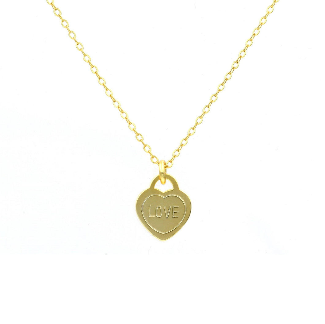 18K Gold Plated Sterling Silver Projection Pendant Necklace/Love / Heart