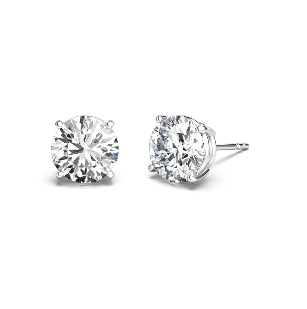 D Color VVS1, Excellent Cut Moissanite Stone Diamond Solitaire Studs 925 Sterling Silver Earrings with GRA certificate